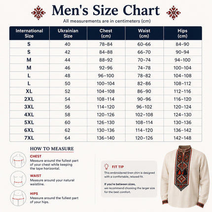 Ukrainian Men's Embroidered Linen Shirt Vyshyvanka