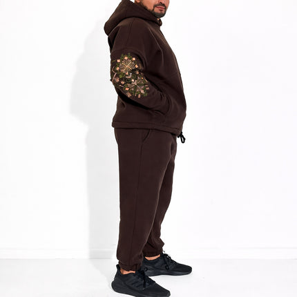 Men’s Ukrainian Embroidered Tracksuit with Trident Emblem