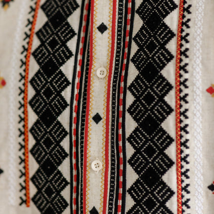 Men’s Ukrainian Embroidered Vyshyvanka Shirt with Buttons