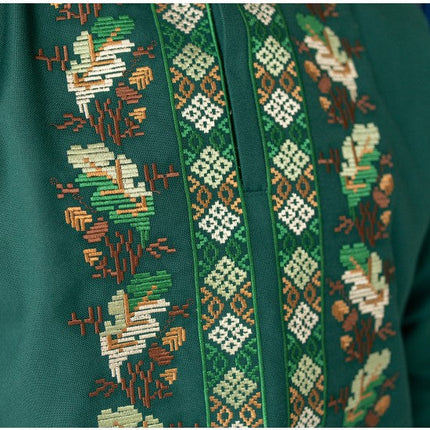 Men's embroidered shirt with oak embroidery
