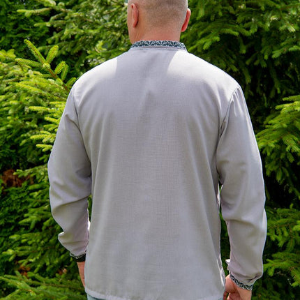 Men's embroidered shirt with a contemporary ornament