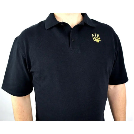 Men's polo t-shirt with embroidered Tryzub