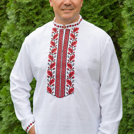 Men's vyshyvanka shirt with oak tree ornament
