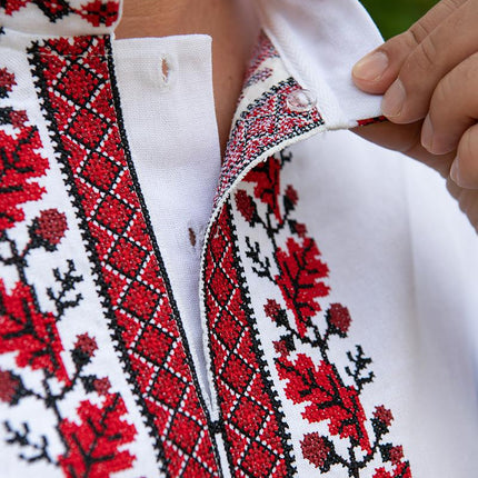 Men's vyshyvanka shirt with oak tree ornament