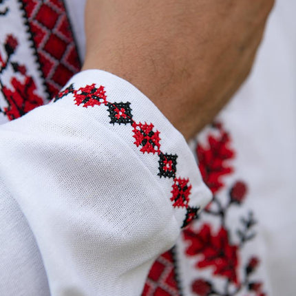 Men's vyshyvanka shirt with oak tree ornament