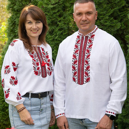 Men's vyshyvanka shirt with oak tree ornament