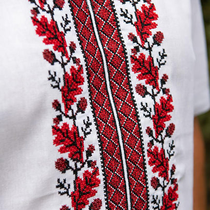 Men's vyshyvanka shirt with oak tree ornament
