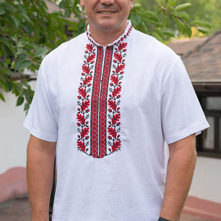 Men's vyshyvanka shirt with oak tree ornament