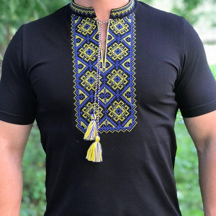 Mens t-shirt with Ukrainian embroidery ornament