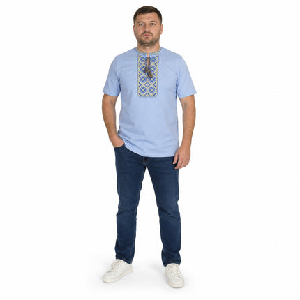 Mens t-shirt with Ukrainian embroidery ornament