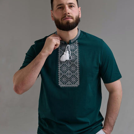 Mens t-shirt with Ukrainian embroidery ornament
