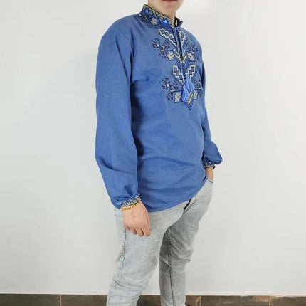 Modern men's embroidered shirt