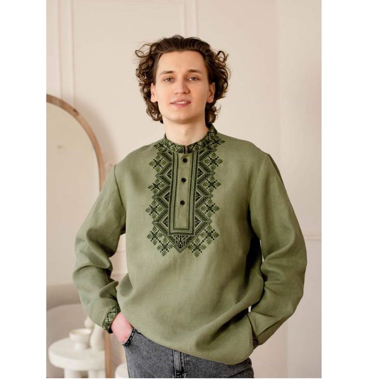 Modern men's embroidered shirt