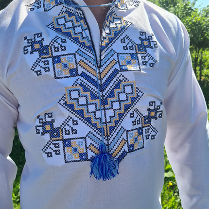 Modern men's embroidered shirt