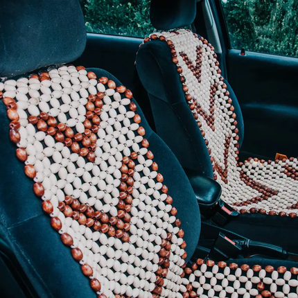 Set of two wooden massage seat covers for car seats