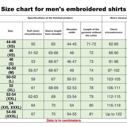 Men’s Ukrainian Embroidered Vyshyvanka Shirt with Buttons