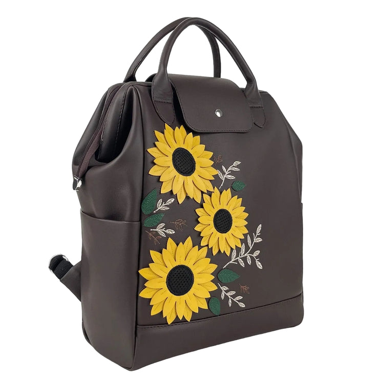 Sunflower Applique Laptop Backpack – Fits up to 14 Laptop