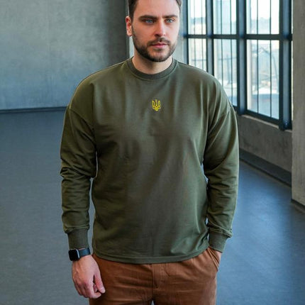 Sweatshirt with embroidered coat of arms of Ukraine like Zelensky’s