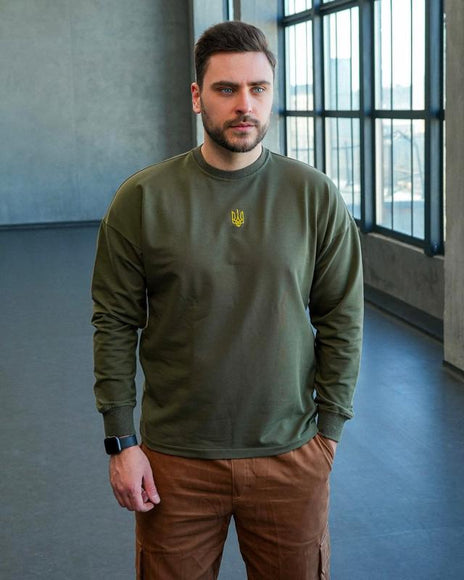 Sweatshirt with embroidered coat of arms of Ukraine like Zelensky’s