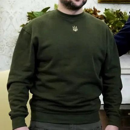 Sweatshirt with embroidered coat of arms of Ukraine like Zelensky’s