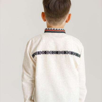 Ukrainian Boys Embroidered Linen Shirt Vyshyvanka