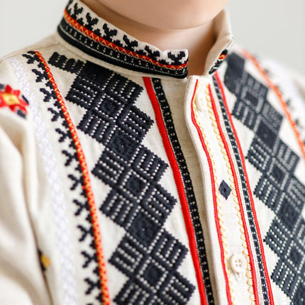 Ukrainian Boys Embroidered Linen Shirt Vyshyvanka