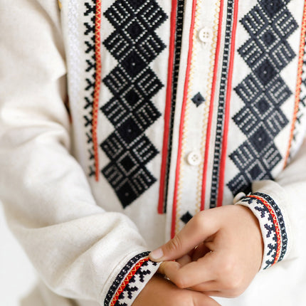 Ukrainian Boys Embroidered Linen Shirt Vyshyvanka