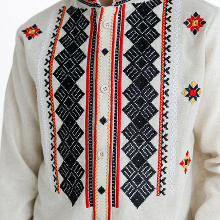 Ukrainian Boys Embroidered Linen Shirt Vyshyvanka