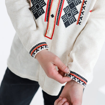Ukrainian Boys Embroidered Linen Shirt Vyshyvanka