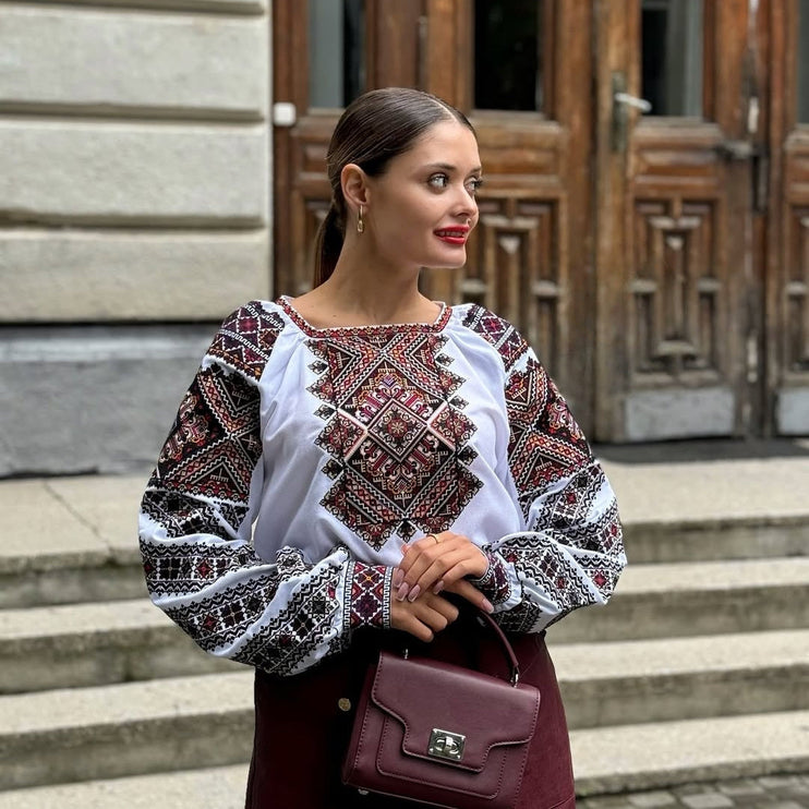 Ukrainian Embroidered Blouse for Women