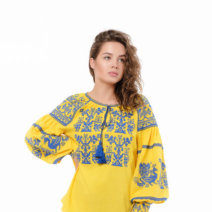 Ukrainian Embroidered Dress – Linen Vyshyvanka Dress