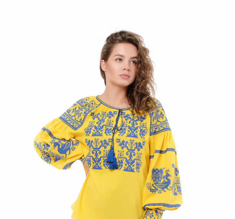 Ukrainian Embroidered Dress – Linen Vyshyvanka Dress