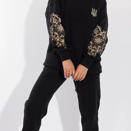 Ukrainian Embroidered Tracksuit with Embroidered Trident Emblem