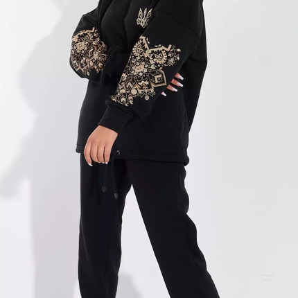 Ukrainian Embroidered Tracksuit with Embroidered Trident Emblem