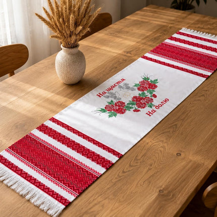 Ukrainian Wedding Rushnyk Towel with Roses, Doves & Embroidery