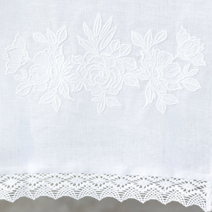 Ukrainian Wedding Towel with White Embroidery | Linen Rushnyk