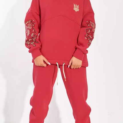 Ukrainian Embroidered Tracksuit with Embroidered Trident Emblem