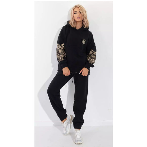 Ukrainian Embroidered Tracksuit with Embroidered Trident Emblem