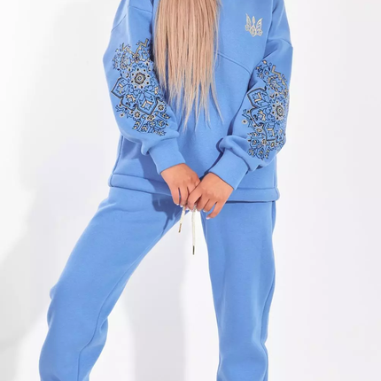 Ukrainian Embroidered Tracksuit with Embroidered Trident Emblem