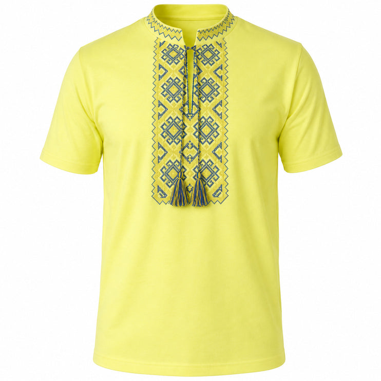 Ukrainian embroidered t-shirt yellow