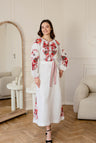 White with red