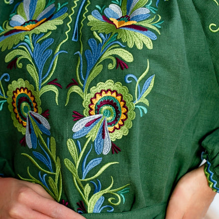 Ukrainian embroidered women's dress