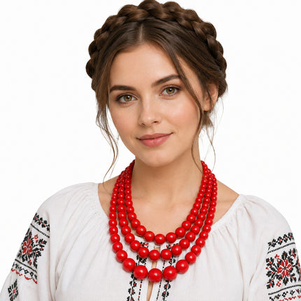Ukrainian national wooden jewelry