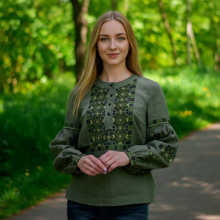Ukrainian vyshyvanka modern blouse