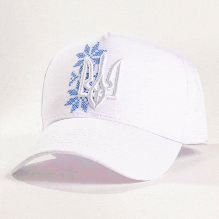 Ukrainian baseball cap with embroidered tryzub