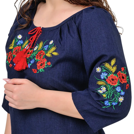 Ukrainian dresses with 3/4 sleeves