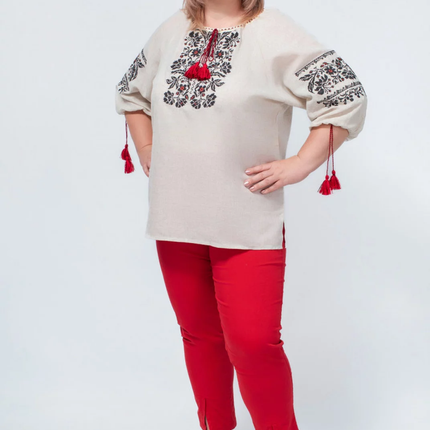 Ukrainian embroidered linen shirt