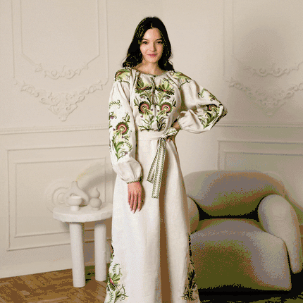 Ukrainian embroidered women's dress