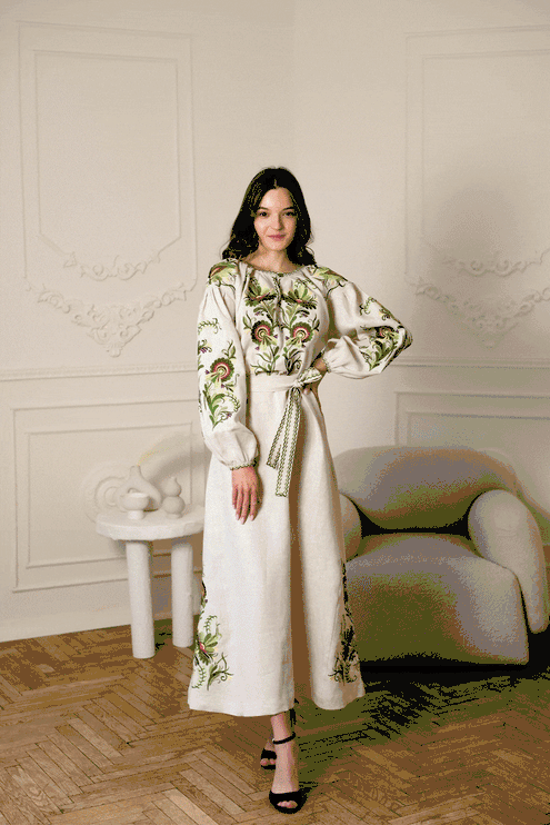 Ukrainian embroidered women's dress
