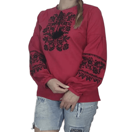 Ukrainian embroidery red Vyshyvanka